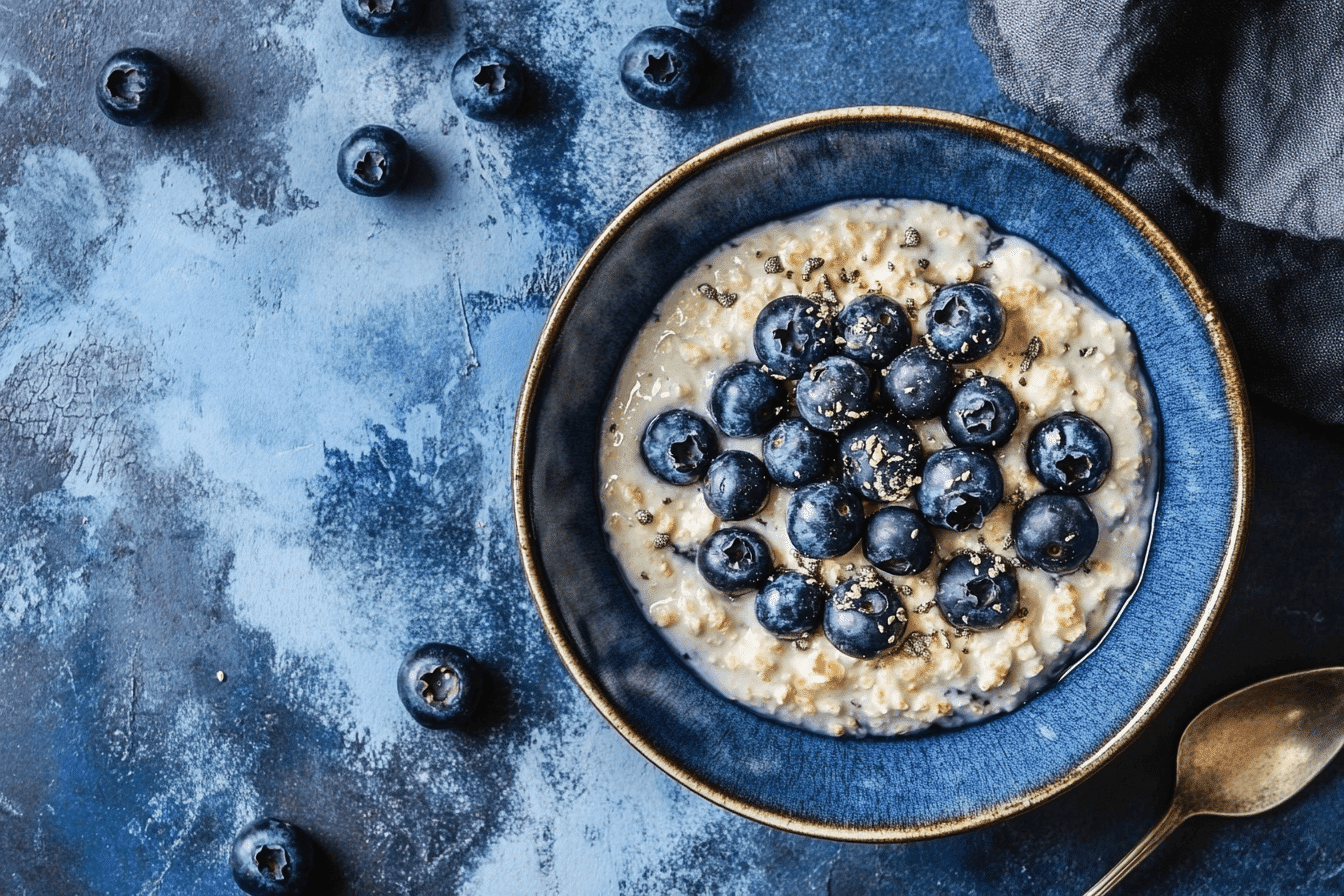 A variety of healthy blueberry breakfast recipes, including pancakes, smoothies, and parfaits, showcasing vibrant blueberries and fresh ingredients.